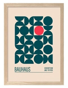 Australian Made Geometric Harmony 2 Art Print Natural Frame