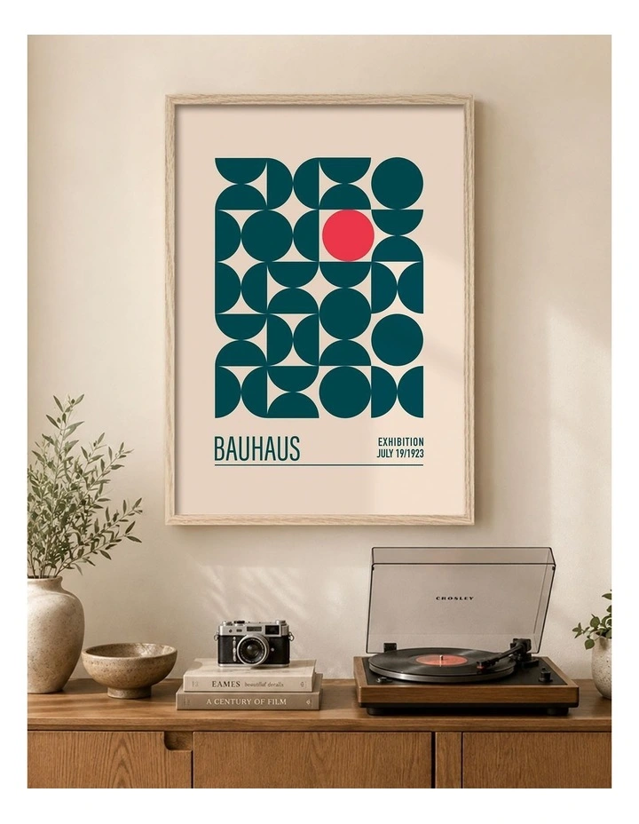 Australian Made Geometric Harmony 2 Art Print Natural Frame image 2