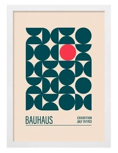 Australian Made Geometric Harmony 2 Art Print White Frame