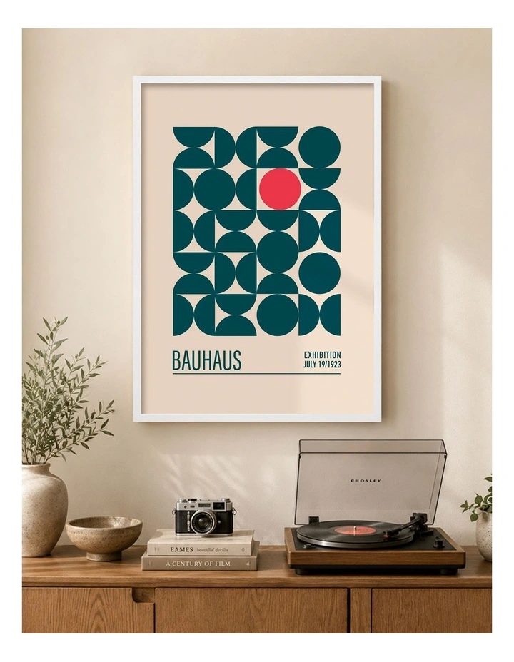 Australian Made Geometric Harmony 2 Art Print White Frame image 2