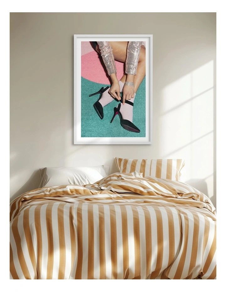 Australian Made Getting Ready Art Print White Frame image 2