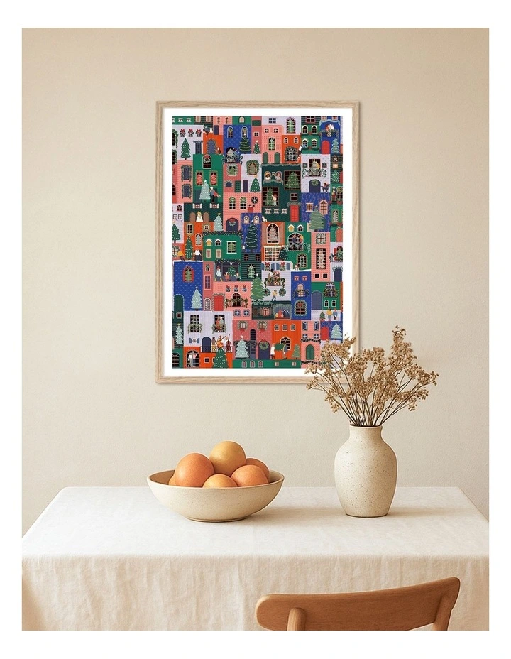Australian Made Holiday Houses Art Print Natural Frame image 2