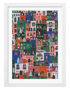 Australian Made Holiday Houses Art Print White Frame