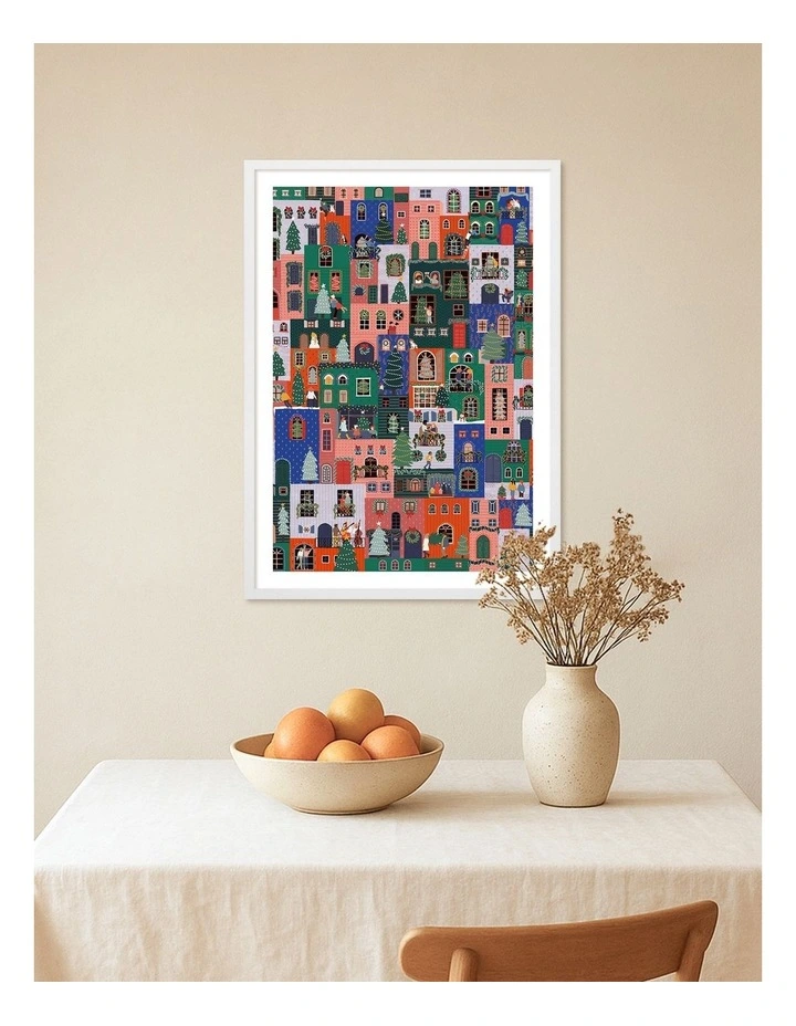 Australian Made Holiday Houses Art Print White Frame image 2
