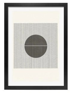 Australian Made Line and Circle Harmony Art Print Black Frame