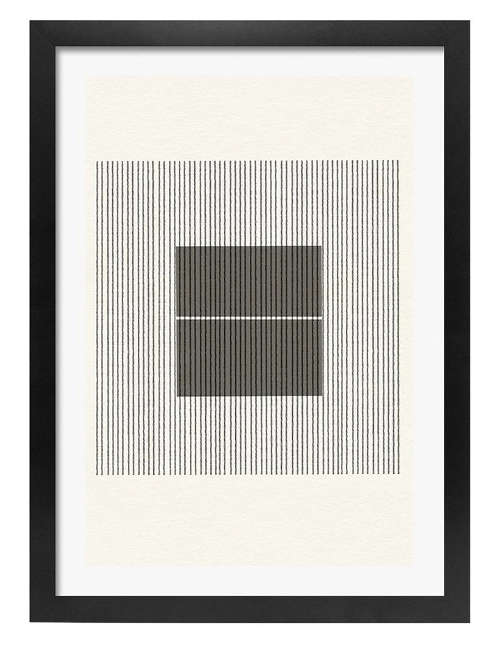 Australian Made Line Harmony Art Print Black Frame image 1