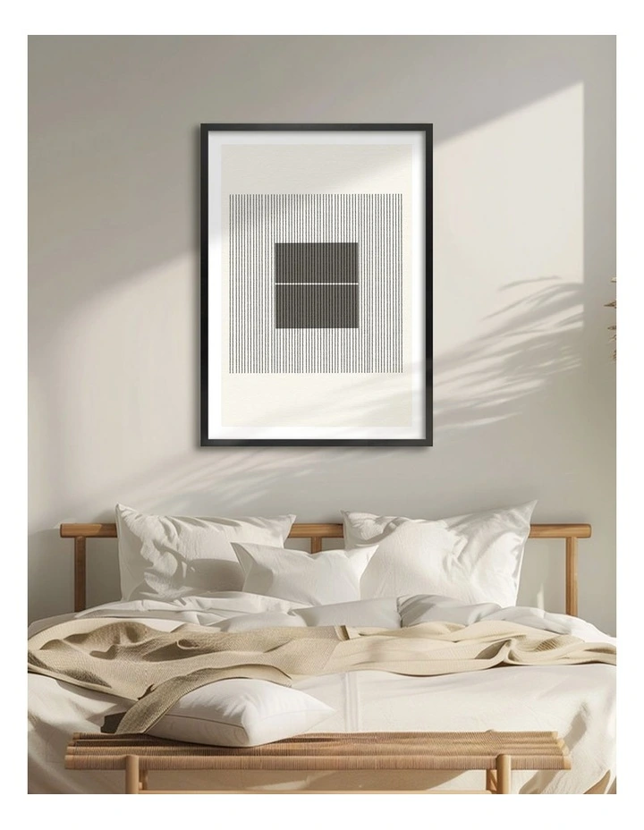Australian Made Line Harmony Art Print Black Frame image 2