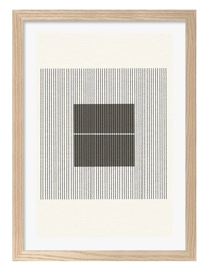 Australian Made Line Harmony Art Print Natural Frame image 1