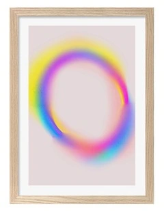 Australian Made Luminous Spectrum Halo Art Print Natural Frame