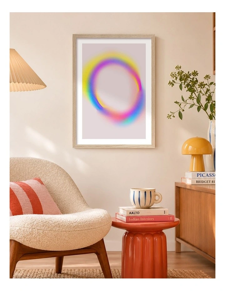 Australian Made Luminous Spectrum Halo Art Print Natural Frame image 2