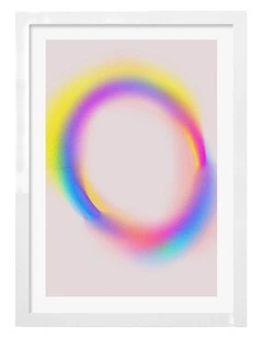 Australian Made Luminous Spectrum Halo Art Print White Frame