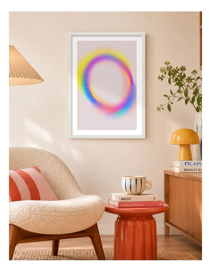 Australian Made Luminous Spectrum Halo Art Print White Frame image 2