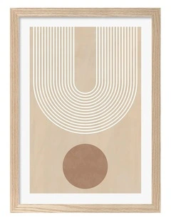 Australian Made Minimalist Arch Form Art Print Natural Frame