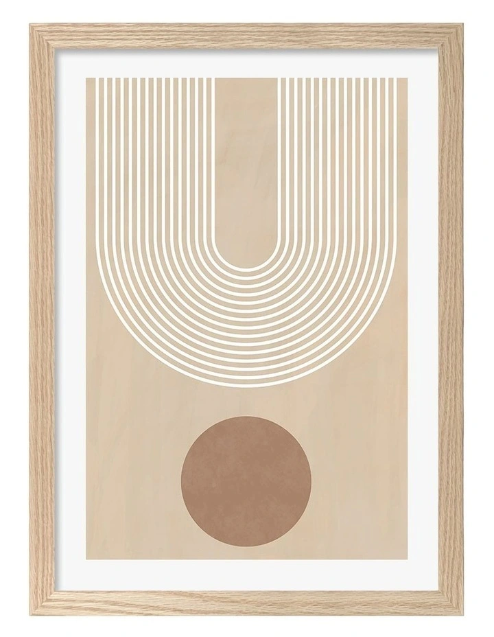 Australian Made Minimalist Arch Form Art Print Natural Frame image 1