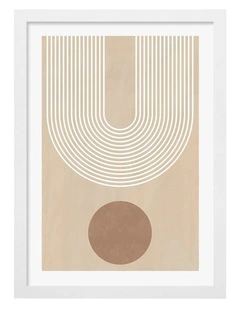 Australian Made Minimalist Arch Form Art Print White Frame