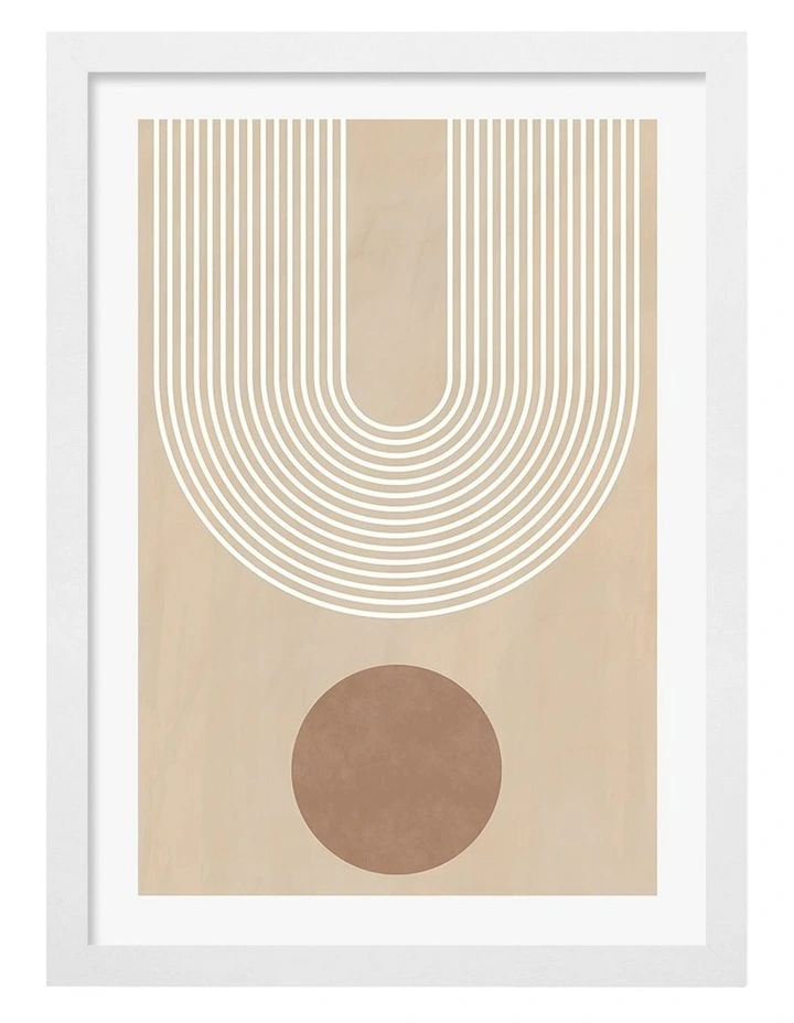 Australian Made Minimalist Arch Form Art Print White Frame image 1