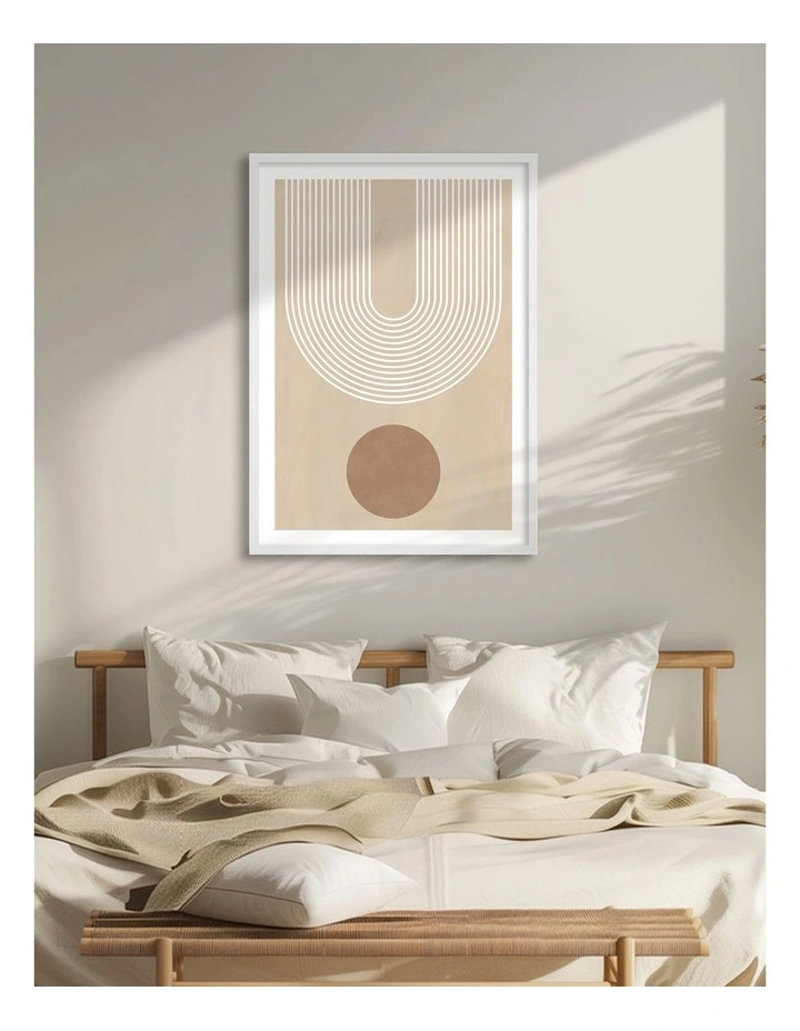 Australian Made Minimalist Arch Form Art Print White Frame image 2