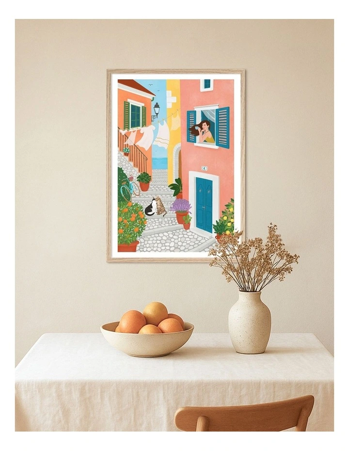 Australian Made Morning In Provence Art Print Natural Frame image 2