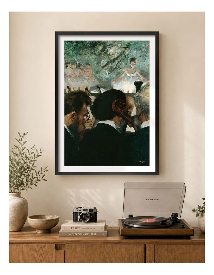 Australian Made Orchestra Musicians Edgar Degas Art Print Black Frame image 2