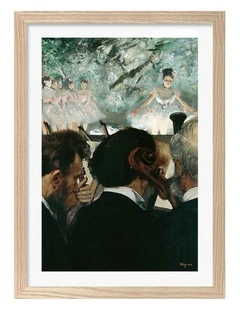 Australian Made Orchestra Musicians Edgar Degas Art Print Natural Frame