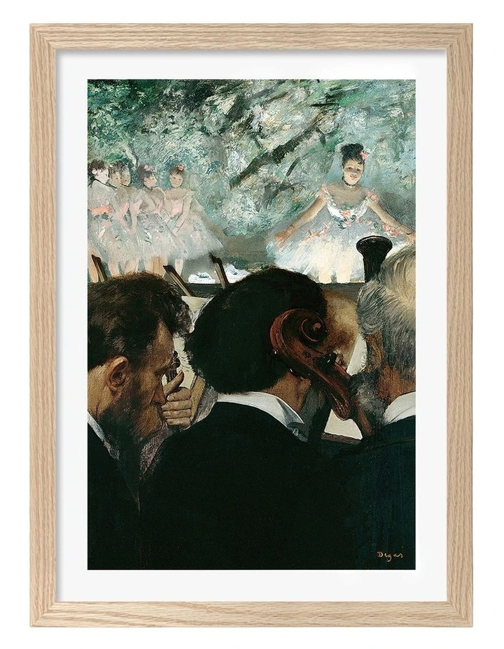 Australian Made Orchestra Musicians Edgar Degas Art Print Natural Frame image 1