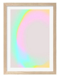 Australian Made Pastel Glow Curve Art Print Natural Frame