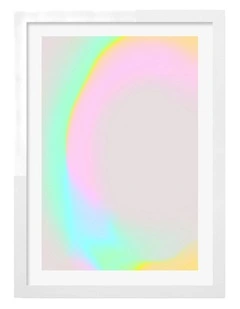 Australian Made Pastel Glow Curve Art Print White Frame