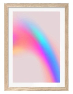 Australian Made Prismatic Glow Art Print Natural Frame