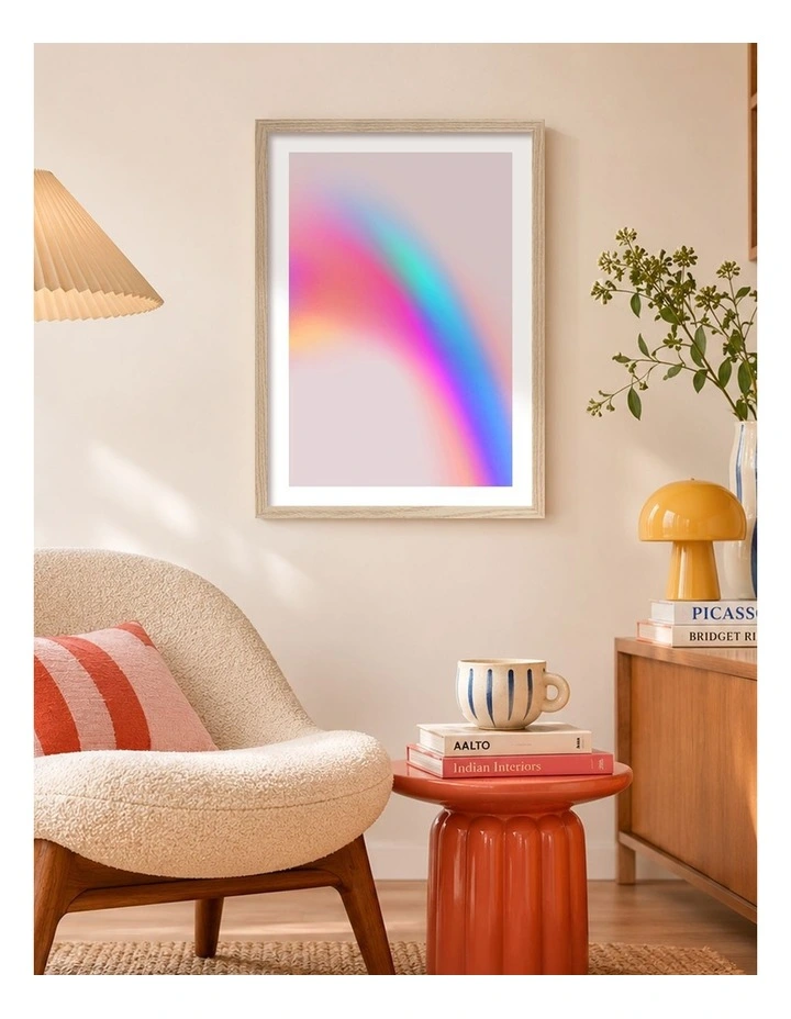 Australian Made Prismatic Glow Art Print Natural Frame image 2