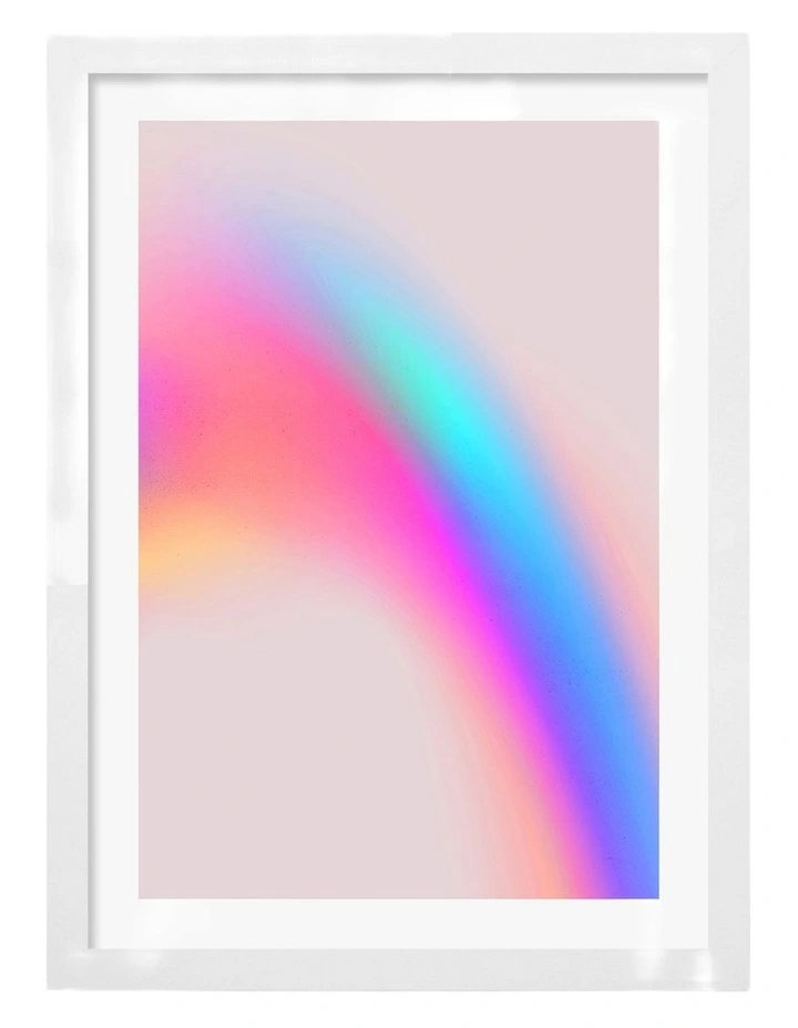 Australian Made Prismatic Glow Art Print White Frame image 1
