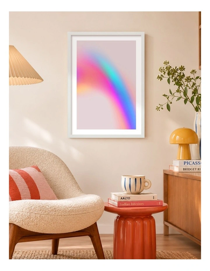 Australian Made Prismatic Glow Art Print White Frame image 2