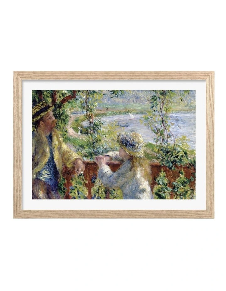 Australian Made Renoir By the Water Art Print Natural Frame image 1