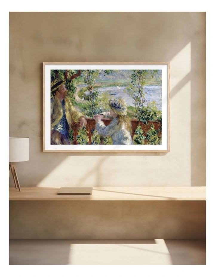 Australian Made Renoir By the Water Art Print Natural Frame image 2