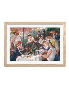 Australian Made Renoir Luncheon of the Boating Party Art Print Natural Frame