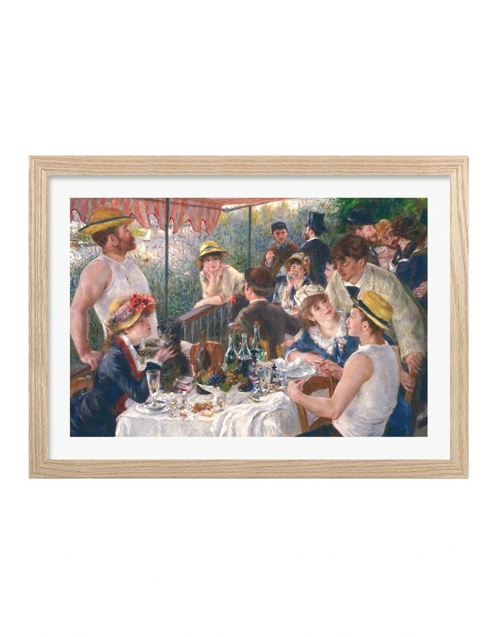 Australian Made Renoir Luncheon of the Boating Party Art Print Natural Frame image 1