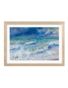 Australian Made Renoir Seascape Art Print Natural Frame