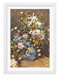 Australian Made Renoir Spring Bouquet Art Print White Frame