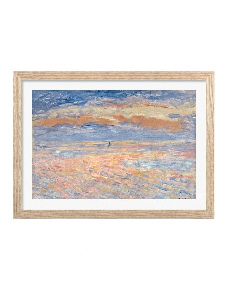 Australian Made Renoir Sunset Art Print Natural Frame image 1