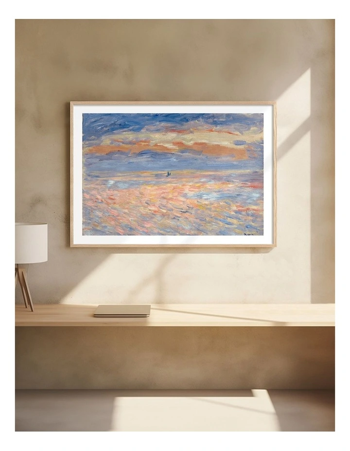 Australian Made Renoir Sunset Art Print Natural Frame image 2