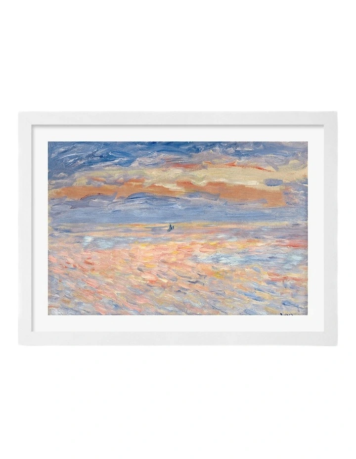 Australian Made Renoir Sunset Art Print White Frame image 1