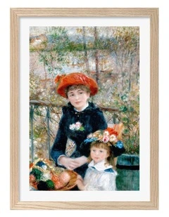 Australian Made Renoir Two Sisters on the Terrace Art Print Natural Frame