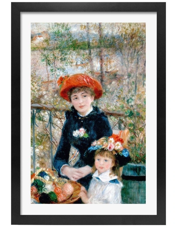 Australian Made Renoir Two Sisters on the Terrace Black Frame image 1