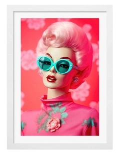 Australian Made Retro Glamour Icon Art Print White Frame