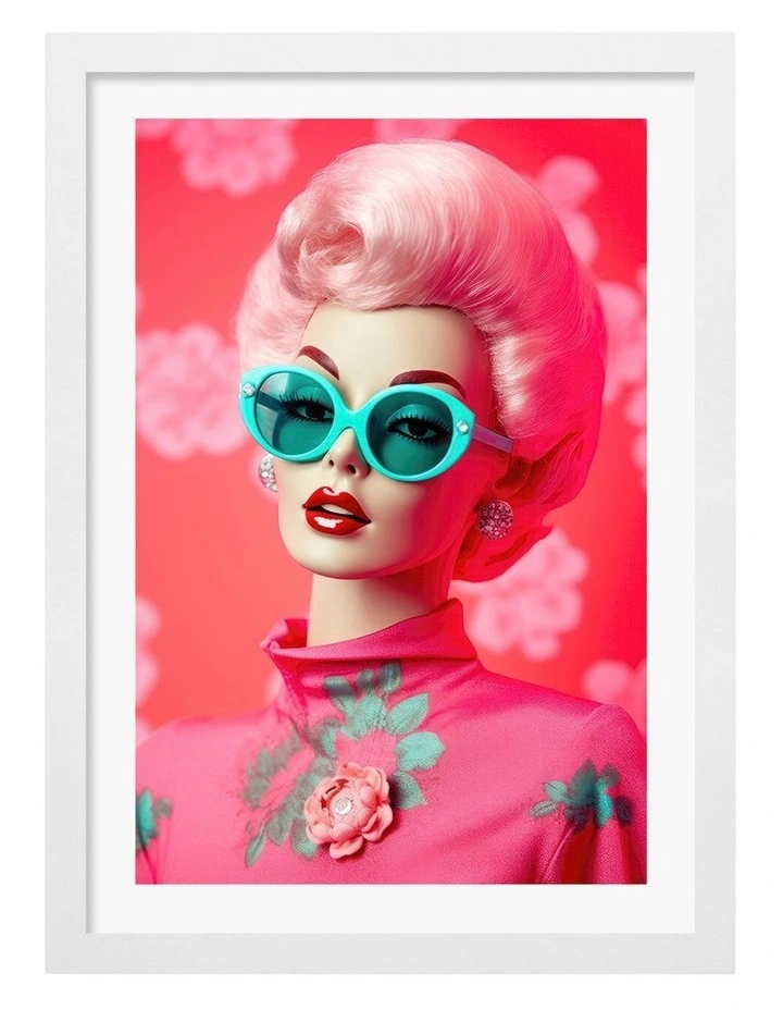 Australian Made Retro Glamour Icon Art Print White Frame image 1