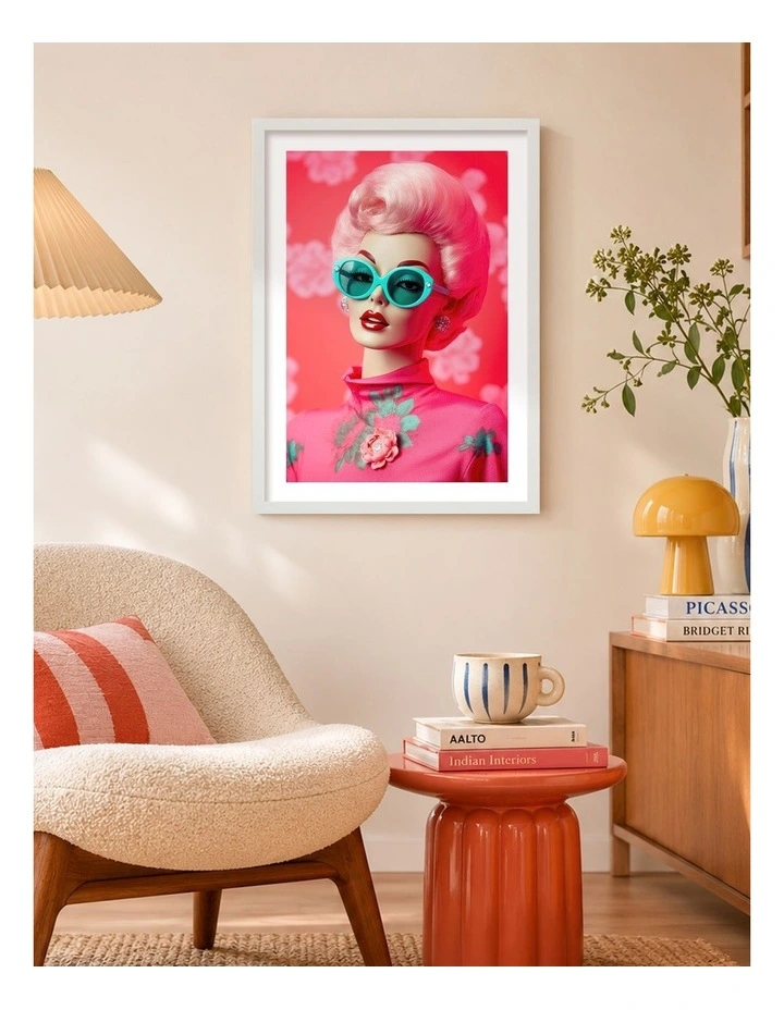 Australian Made Retro Glamour Icon Art Print White Frame image 2