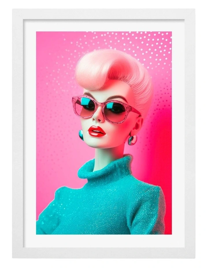 Australian Made Retro Glamour Shine Art Print White Frame image 1