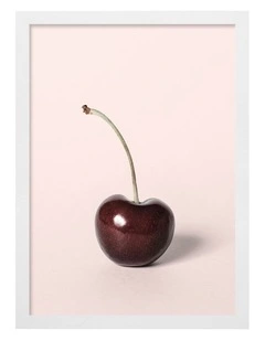 Australian Made Single Cherry Art Print White Frame
