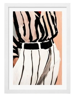 Australian Made Stripe Elegance Art Print White Frame