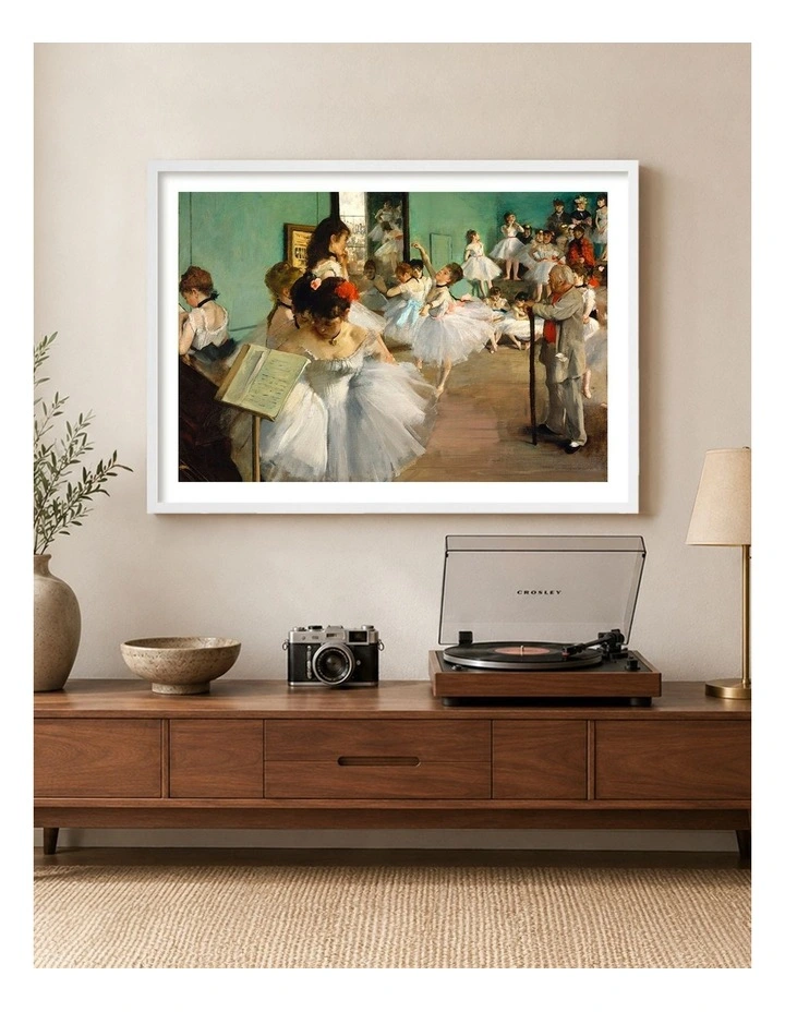Australian Made The Dance Class Edgar Degas Art Print White Frame image 2