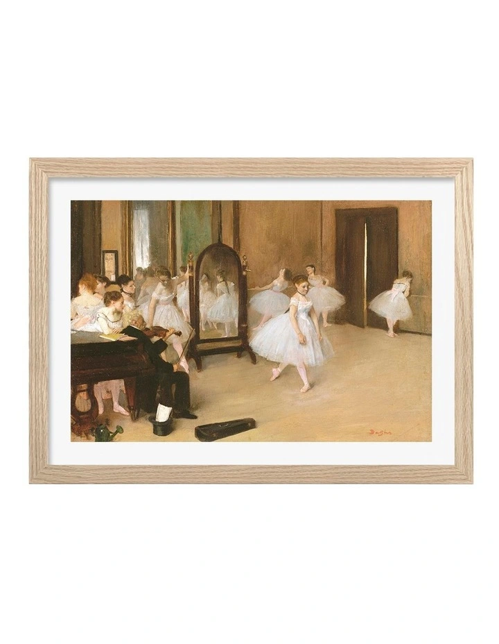 Australian Made The Dancing Class Edgar Degas Art Print Natural Frame image 1